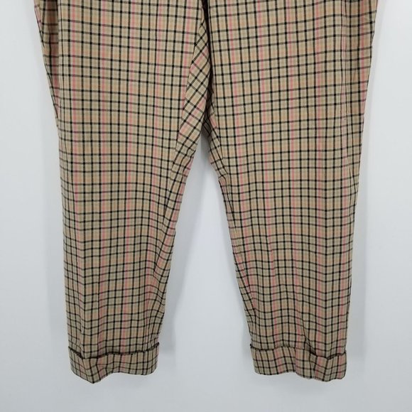 Gently worn- J. Jill Camel Plaid Women's Multicolor Pants Size 20W - Picture 5 of 10